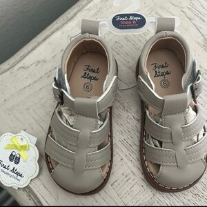 First Steps Tan Baby Sandals